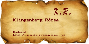 Klingenberg Rózsa névjegykártya